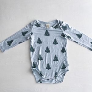 kate quinn bamboo long sleeve trees bodysuit 12-18m